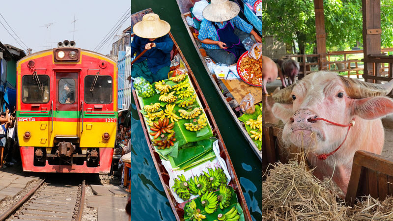 Damnoen Saduak Floating Market & Maeklong Railway Market Day Tour - A canal ride into Damnoen Saduak