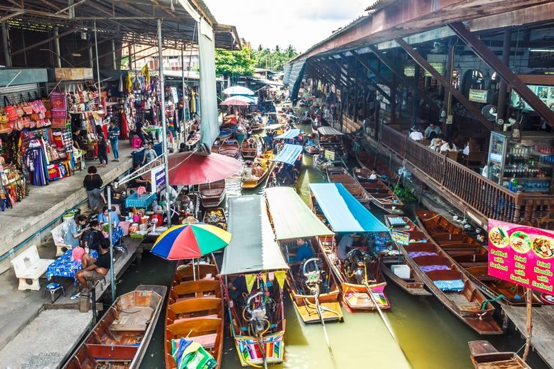 Damnoen Saduak & Maeklong Railway Market Guided Day Tour - The train at Maeklong Railway Market
