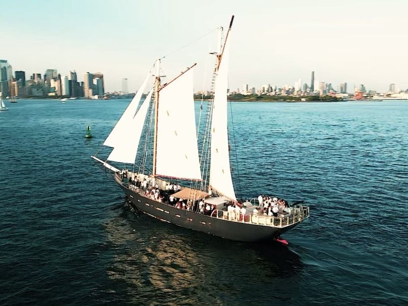 Day or City Lights Night Sail on Clipper City in New York - Statue of Liberty, Ellis Island and the harbor route