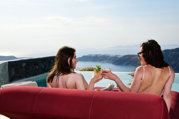 Daybed Relaxation With Infinity Pool Use With Caldera Views - Rejuvenate in the Sparkling Infinity Pool