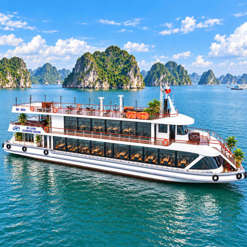 Diamond Grand Day Cruise: Ha Long Bay, Sung Sot & Ti Top Island - Lunch aboard the Diamond Grand