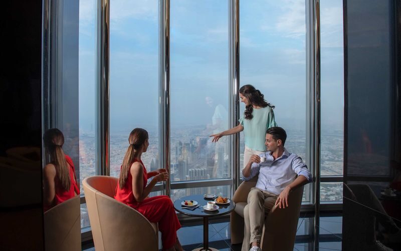 Dining experiences at Burj Khalifa - The Lounge: higher floors, small bites, and a terrace