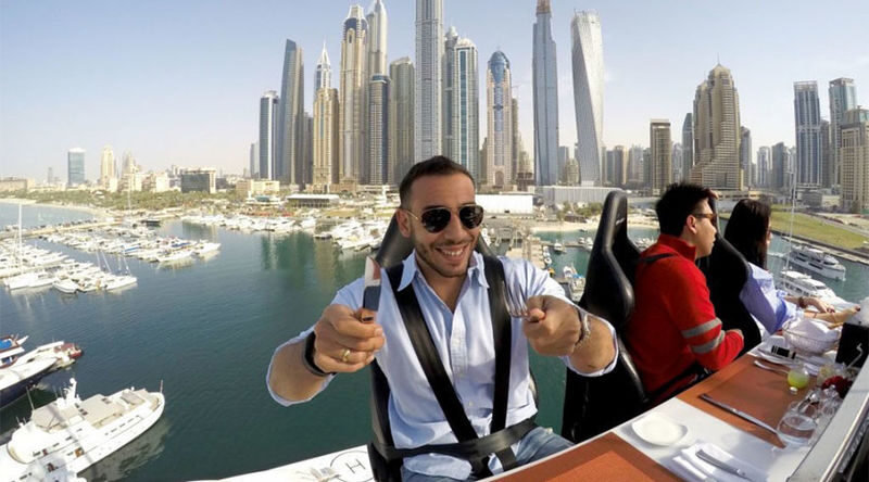 Dinner in the Sky Experience - Three courses with the skyline as a side dish
