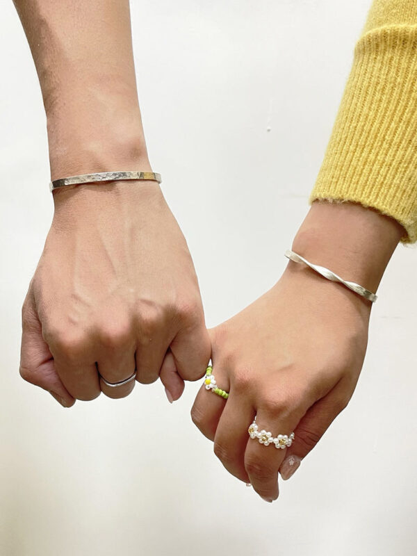 Dirty Hand Studio - Bangle Workshop | "Leave your message" Copper Bangle, Sterling Silver Bangle Workshop | Kwai Chung - A bangle made by your own hands
