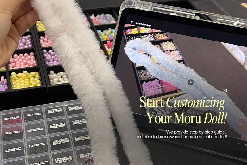 DIY Moru Doll Bag Charm by WIP Studio in Johor Bahru - The doll, the beads and the mystery bag