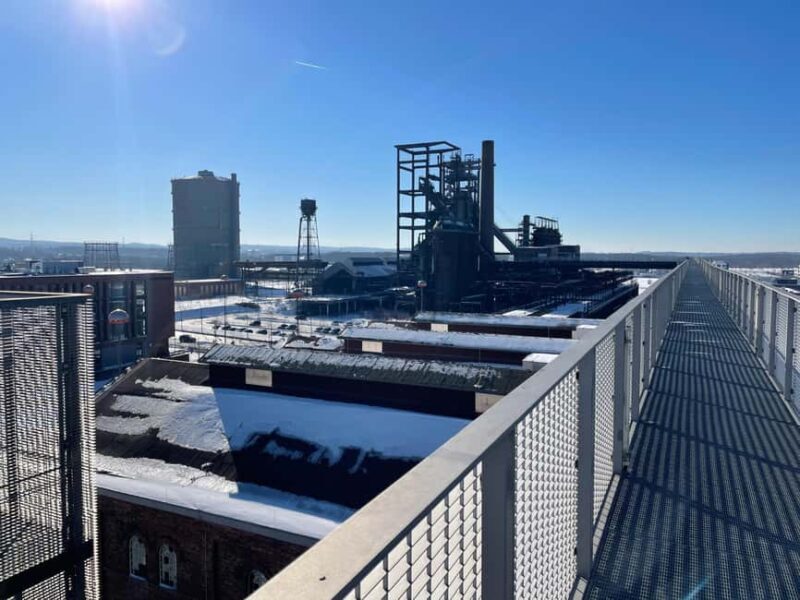 Dortmund: Skywalk and blast furnace backdrop - Walking Along the Old Blast Furnace Gas Pipeline