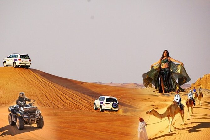 Dubai Desert 4x4 Dune Bashing, Self-Ride 60min ATV Quad, Camel Ride,Shows,Dinner - Thrilling Dune Bashing Experience