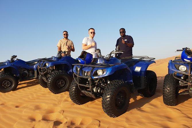 Dubai Desert Quad Bike Ride Adventure And BBQ Dinner Camp - Common Questions