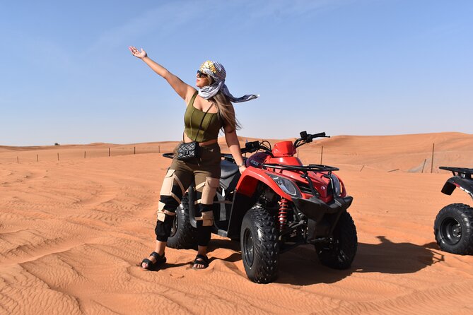 Dubai: Desert Safari, Quad Bike and Sand Boarding With BBQ Dinner - Traveler Experience and Photos
