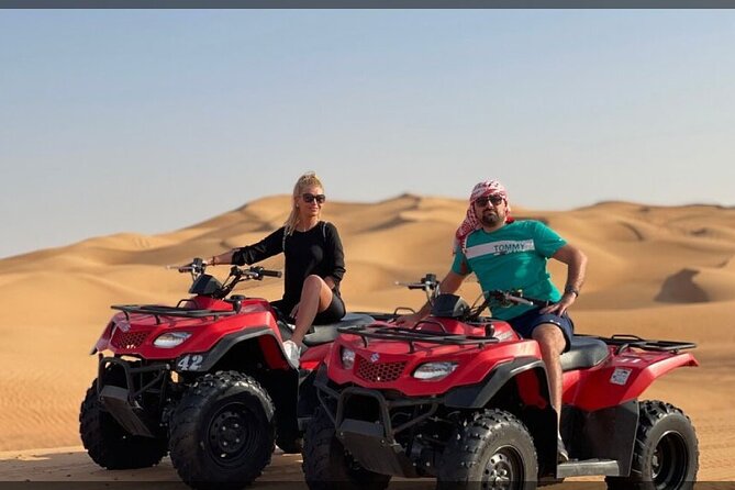 Dubai Desert Safari via 4x4 With Camel Farm, Sandboarding - Female Customer Comfort