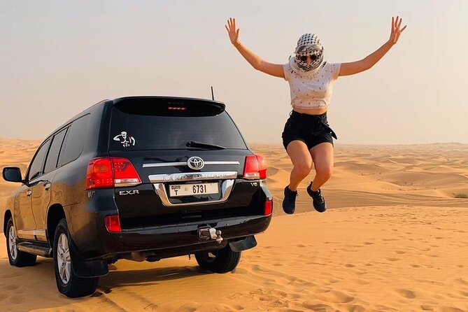Dubai Desert Safari With 4x4 Dune Bashing,Camel Ride Sand Board - Experience the Thrill of Dune Bashing