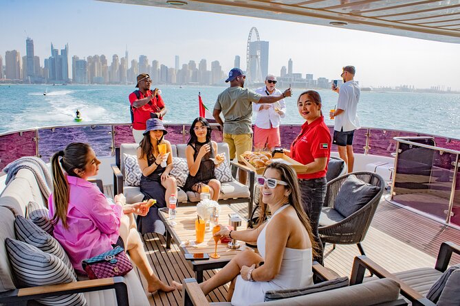 Dubai Harbour:Super Yacht Experience With Live Station & Drinks - Easy and Convenient Online Booking