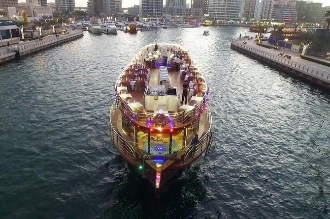 Dubai Marina Dinner Cruise With Live Shows - Service, Food, Entertainment, and Activities