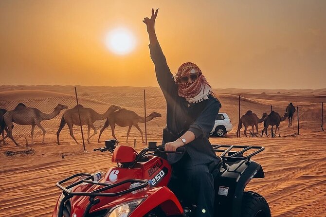 Dubai: Morning ATV Ride , Dune Bashing , Camel , Sandsurf , - Morning Excursion: Start Your Day With an Unforgettable Desert Adventure Filled With Exhilarating Activities