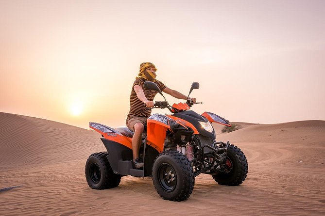 Dubai Red Dunes Safari by Quad Bike, Sand Boarding, Camel Ride & BBQ Dinner - Full Desert Experience With Entertainment Options
