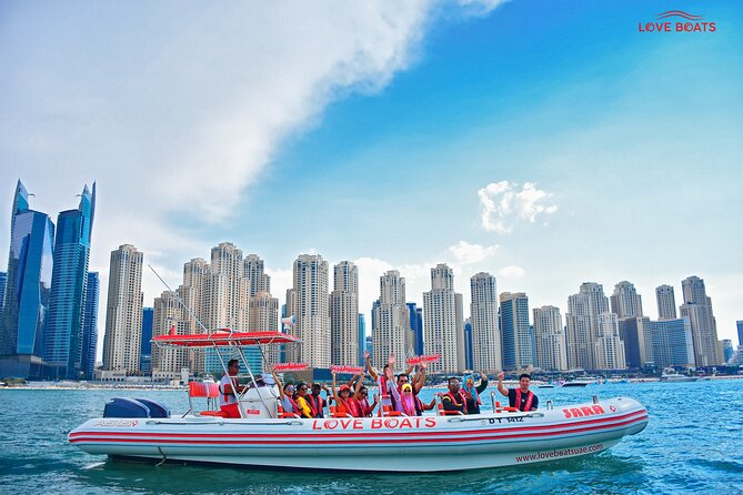 Dubai Speedboat Tour: JBR Skyline, Atlantis, Burj AlArab Optional - Safety Briefing and Boarding Process