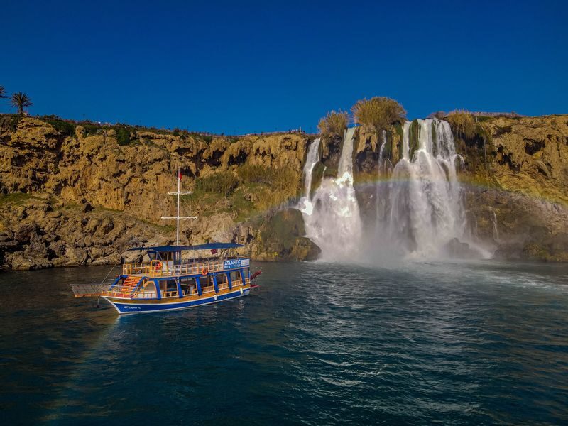 Duden Waterfalls Boat Trip with Lunch and Swimming from Antalya - The Lower Düden looks different from the water