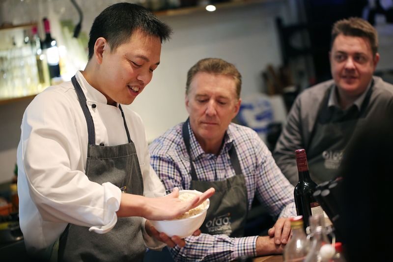 Dumpling Cooking Class in Melbourne - Making dumplings at Otao Kitchen
