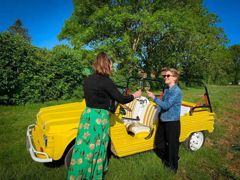 e-Mehari Tour and tasting Chablis Clotilde Davenne - Discovering Burgundy’s Charm in an Electric Mehari