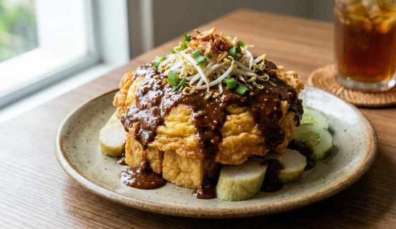 East Javanese Tofu Omelette with Peanut Sauce Class - The Flavor Experience