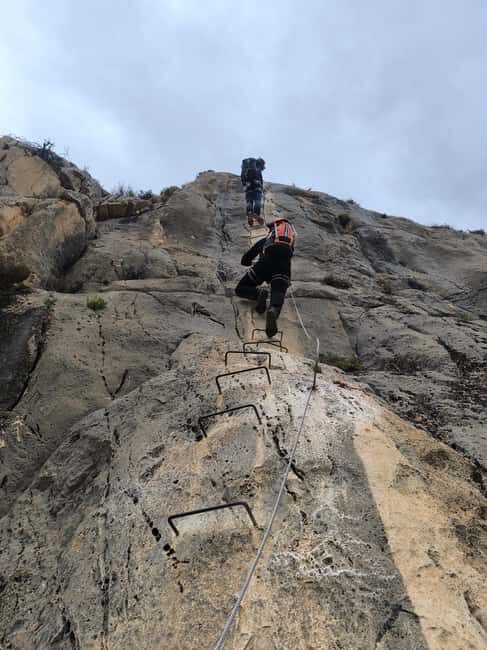 Elda: El Bolón via ferrata with zip line and abseiling - Transportation and Group Size