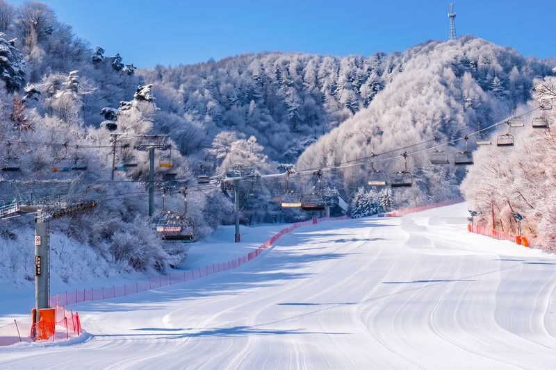 Elysian Ski Resort + Eobi Ice Valley One Day Tour - One bus day, two kinds of winter