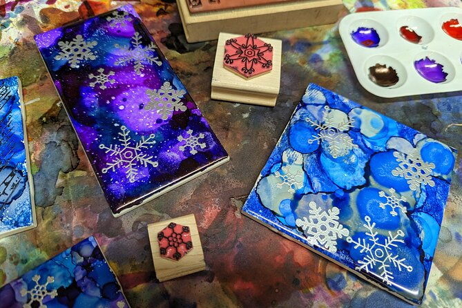 Embossed Alcohol Ink Tile in Estes Park - Who Will Love This Experience