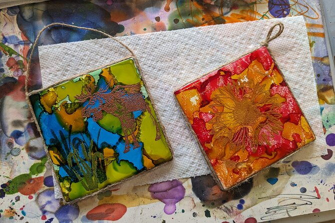 Embossed Alcohol Ink Tile in Estes Park - The Sum Up