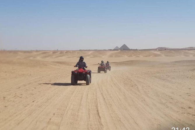 Enjoy Desert Safari Nearby the Great Pyramids by a Quad Bike and Camel Riding - Experience the Thrill of Quad Biking
