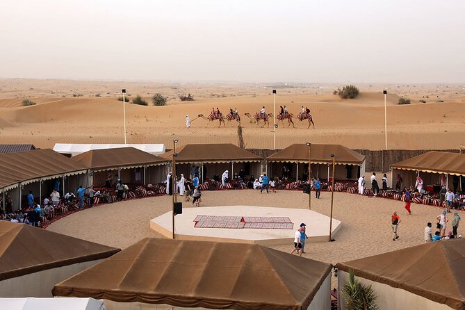 Enjoy the Dubai Fossil Rocks Desert With Sandboarding, Camel Ride,& BBQ Dinner - Delicious BBQ Dinner