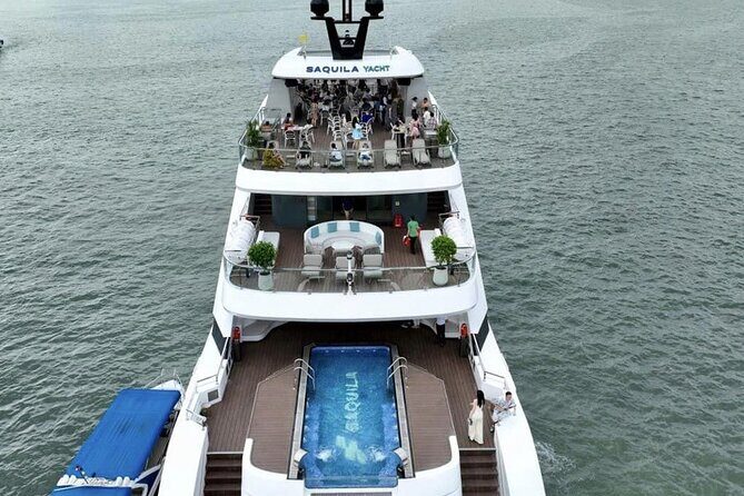 Enjoying the view of Halong City from the Super Yatch - The Sum Up