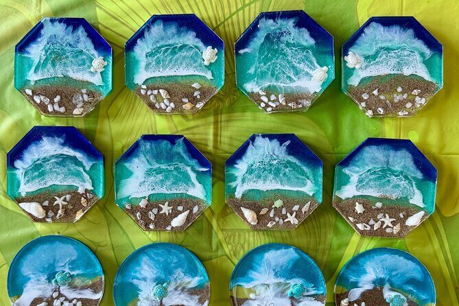 Epoxy Resin Art and Craft Coaster Set Experience - Creating Art in Maui: The Epoxy Resin Coaster Set Experience