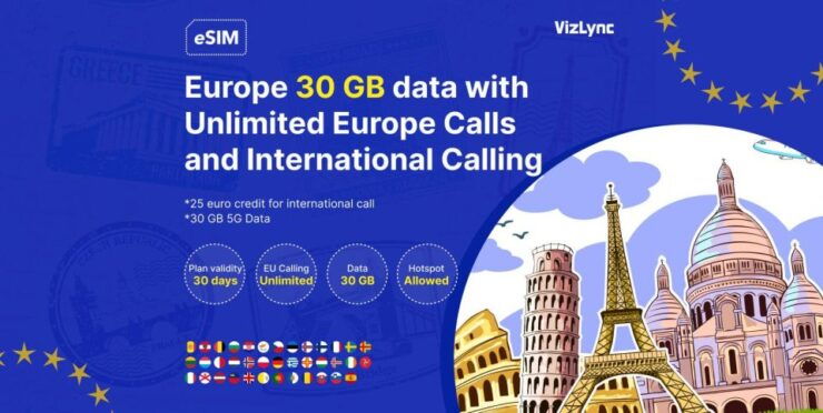 EUropean Esim Plan 30GB Data and Unlimited Local EU Calls - Booking Information