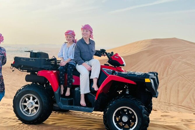 Evening Desert Safari With Quad Bike & BBQ Dinner/ Camel Trekking/ Sand Surfing - Dune Bashing Adventure
