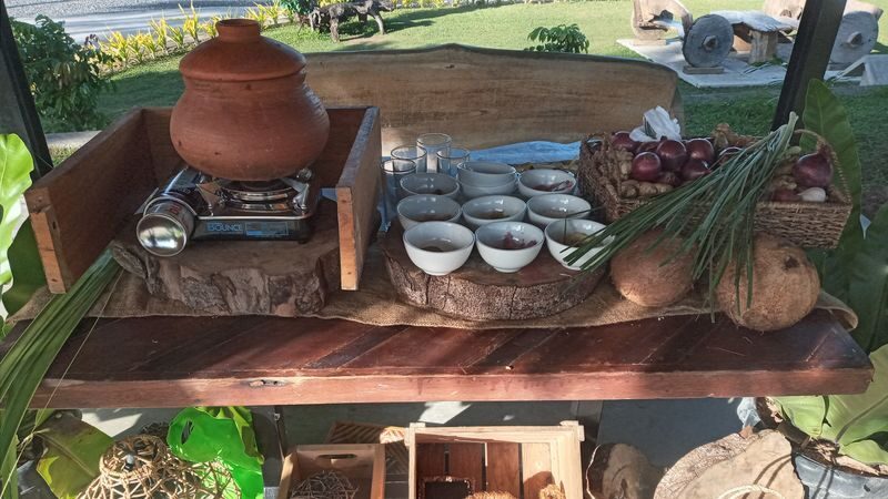 Exciting Bicol Culinary Tour in Albay with ATV Adventure & Highlands Park - Bicol food with Mayon in view