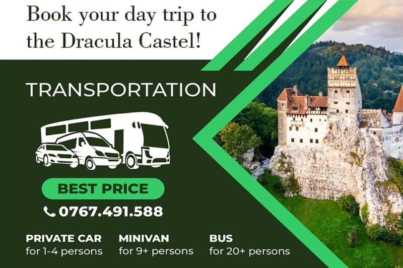 Exclusiv Dracula Bran Castle Day trip - only 6-7 hours - Transportation and group size