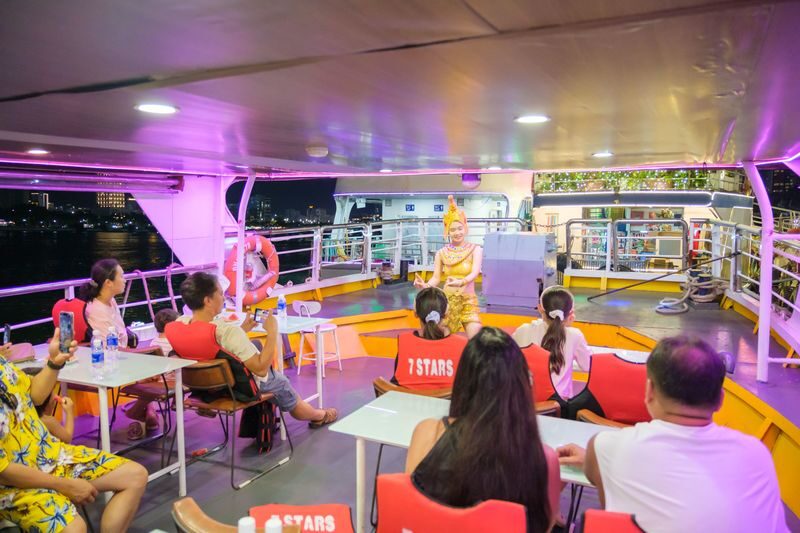 Explore Han River by Night by 7STARS Cruise Da Nang - The Apsara dance, music, and small onboard extras