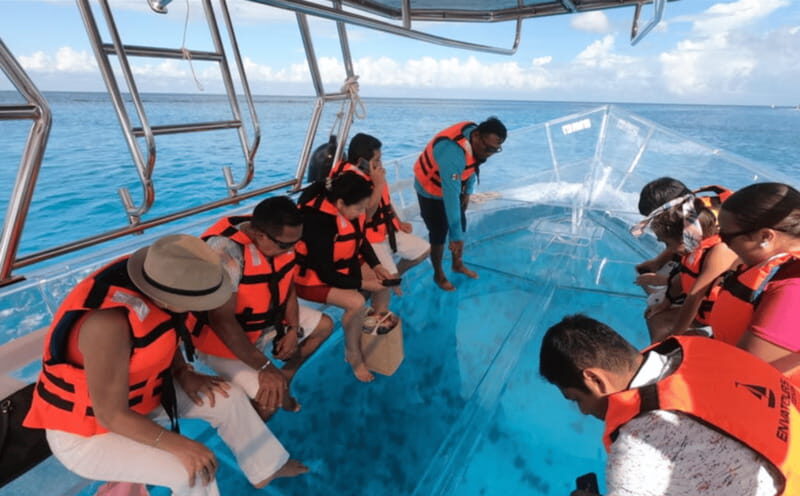 Explore the sea of cozumel in a transprent boat with drinks and snorkel. - Practical Tips for Travelers