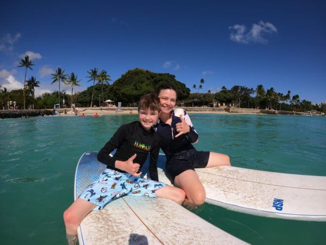 Family Surfing Lesson: 1 Parent, 1 Child Under 13, & Others - Inclusions