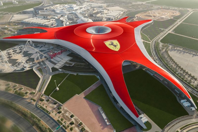 Ferrari World Ticket in Abu Dhabi - Ferrari World’s red roof sets the scene