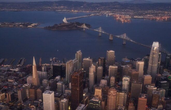 Flight Over San Francisco Night Tour - Captivating Alcatraz Island at Night
