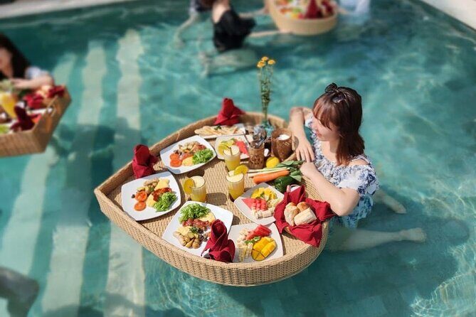 Floating breakfast for a resort feel + Ubud + Tegalalang Rice Terrace Private Tour 8 hours/Hotel transfer included - A Luxurious Day in Ubud: Floating Breakfast and Cultural Highlights