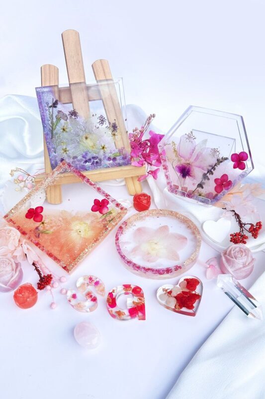 Floral Resin Coaster Workshop by Floral Knots at Orchard Gateway - Who will get the most from this workshop?