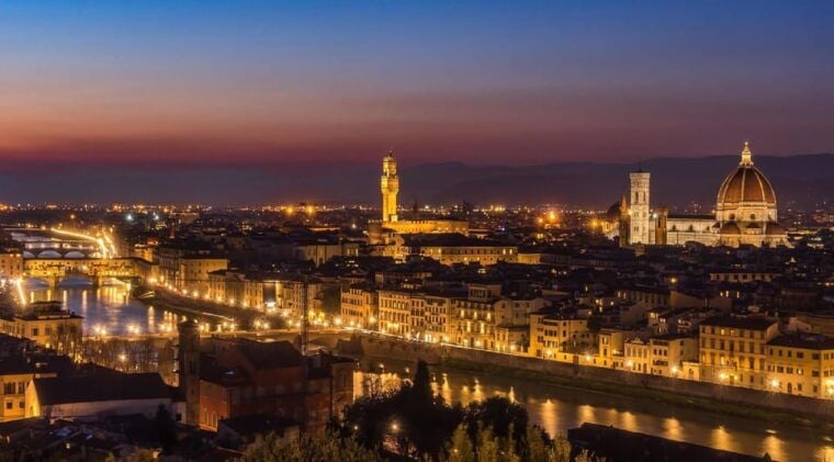 Florence: Panoramic By Night Tour With Dinner by Van - Scenic Experience