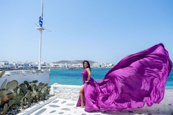 Flying Dress Mykonos Photoshoot - Capturing Memories With a Photographer