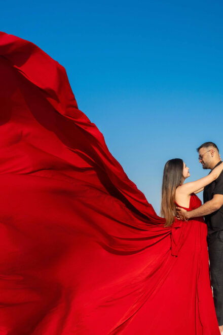 Flying Dress Photoshoot in Santorini - Locations for Photoshoots