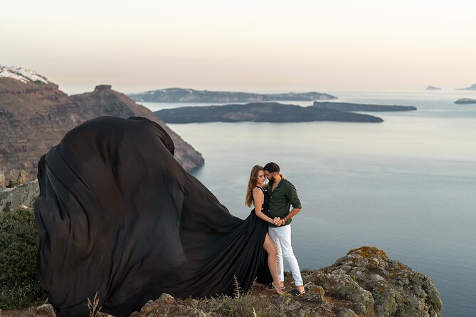 Flying Dress Photoshoot in Santorini: Happy Birthday Package - Flying Dress Experience