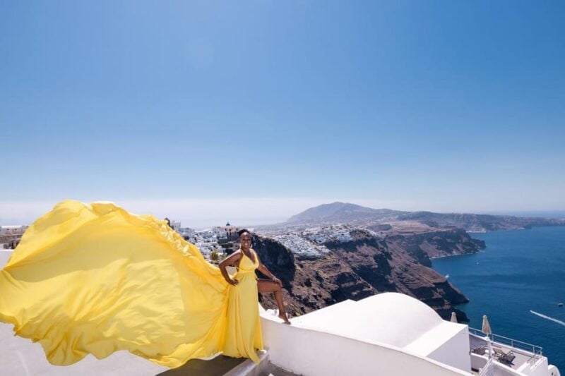 Flying dress Photoshoot in Santorini with Hotel Pickup - Good To Know