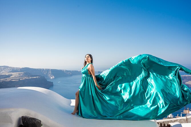 Flying Dress Photoshoot Tour in Santorini - Admission and Private Group Participation