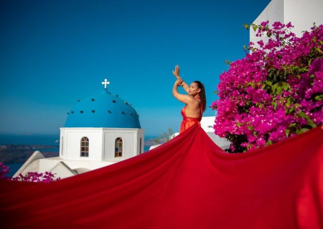 Flying Dress Santorini Photoshoot - Experience Inclusions
